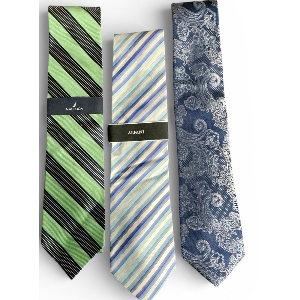 NTW Designer Men's Silk Ties - Lot of 3 – Nautica, Alfani,‎ Forsyth NWT